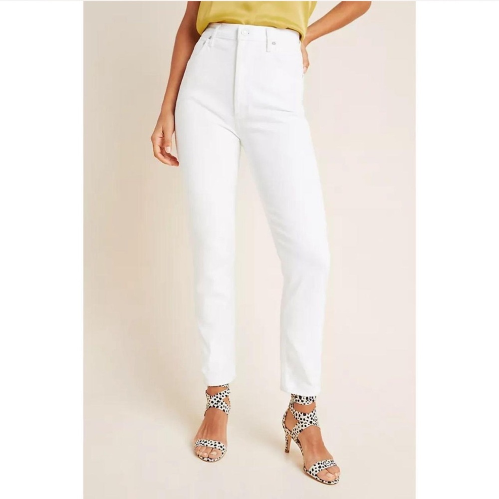 Agolde Nico High Rise Slim Jeans in White size 28 $168